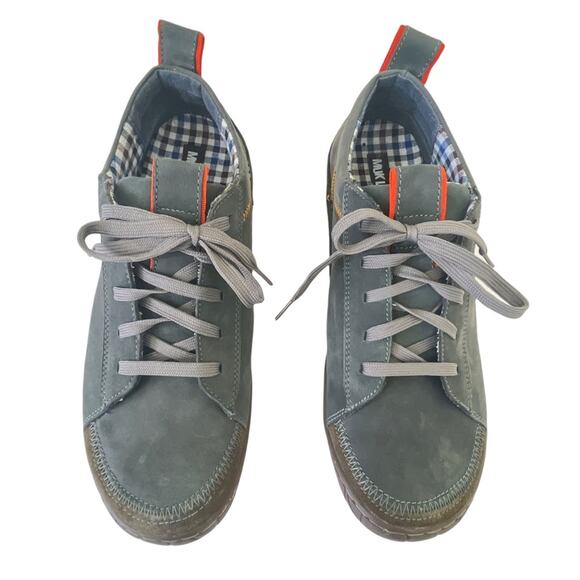 Muk Luks Other - Muk Luks Suede Shoes Sz 13 Men's Leather Lace-up Sneakers Blue Orange Accent